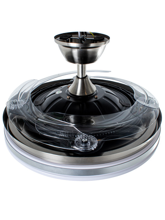Ventilador Techo C/luz 4 Aspas Retráctiles Plateado Volturn