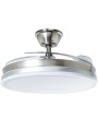 Ventilador Techo C/luz 4 Aspas Retráctiles Plateado Volturn