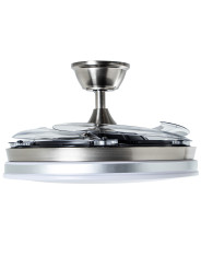 Ventilador Techo C/luz 4 Aspas Retráctiles Plateado Volturn
