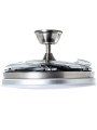 Ventilador Techo C/luz 4 Aspas Retráctiles Plateado Volturn