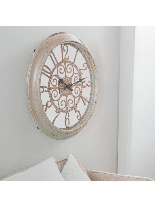 Reloj Pared 40cm Acrílico Blanco/dorado
