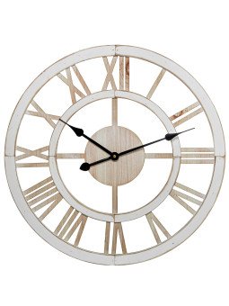 Reloj Pared Madera 60cm Manecillas de Aluminio
