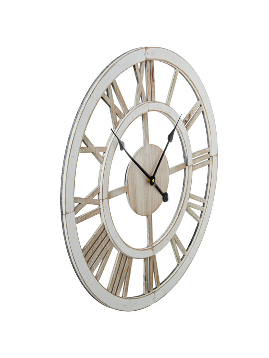 Reloj Pared Madera 60cm Manecillas de Aluminio