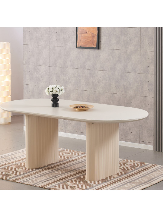 Mesa Comedor Madera Extensible Color Beige +95084